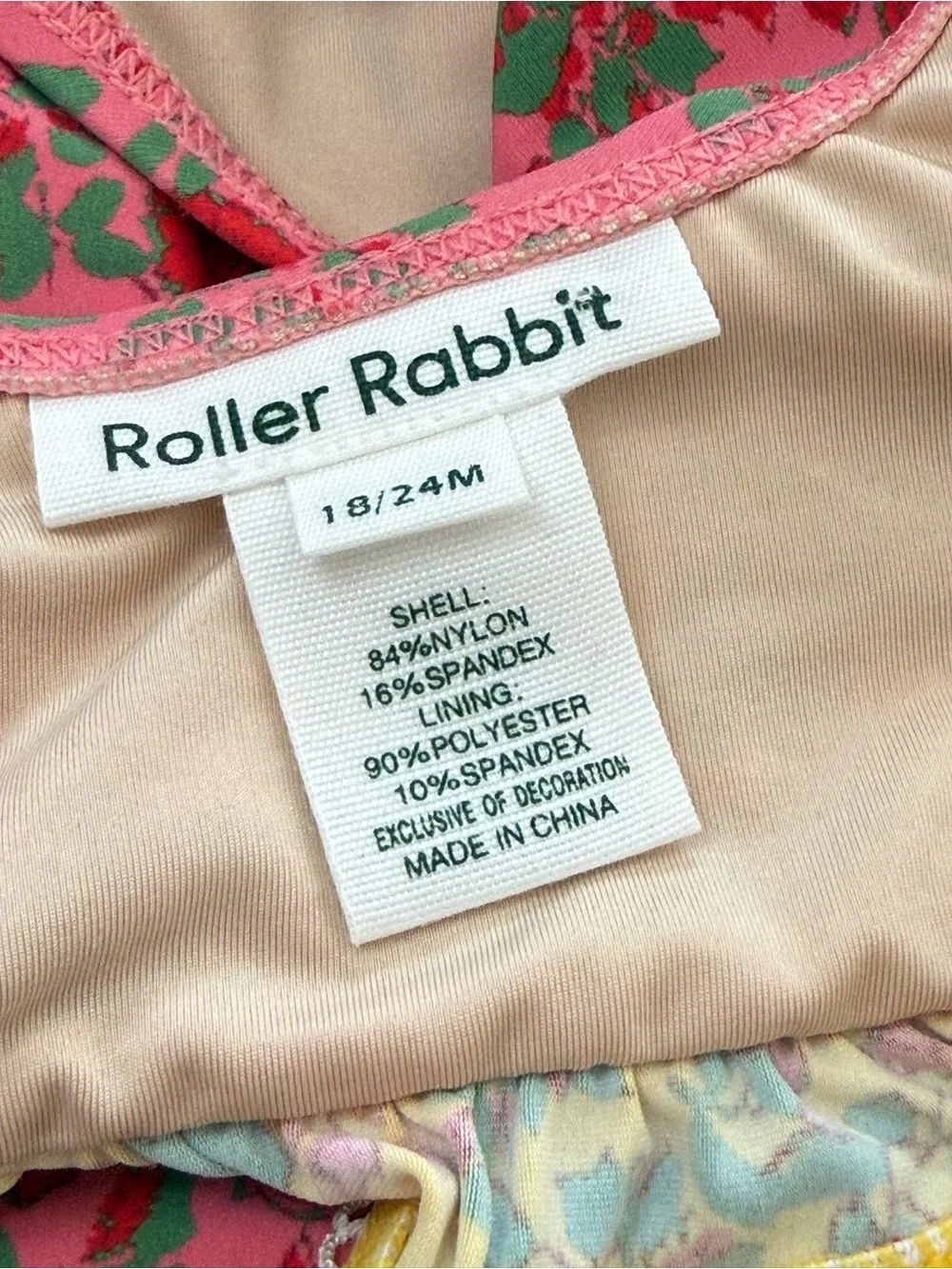 Roller Rabbit Girls Size 18-24 Months Floral Bikini Set